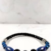 Steller’s Jay Bracelet with black agate, lapis lazuli, and blue druzy beads inspired by Alaska’s blue-and-black forest bird