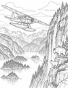 Misty Fjords floatplane coloring page preview